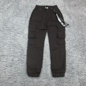 Windsor Cargo Pants Womens Medium Black Stretch Jogger Utility 26x29.5* NWT